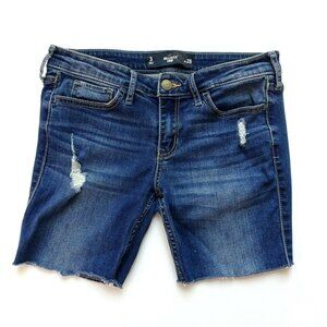 Hollister Women's Jean Denim Shorts Bermuda Raw Hem Distressed Stretch 3 / 26